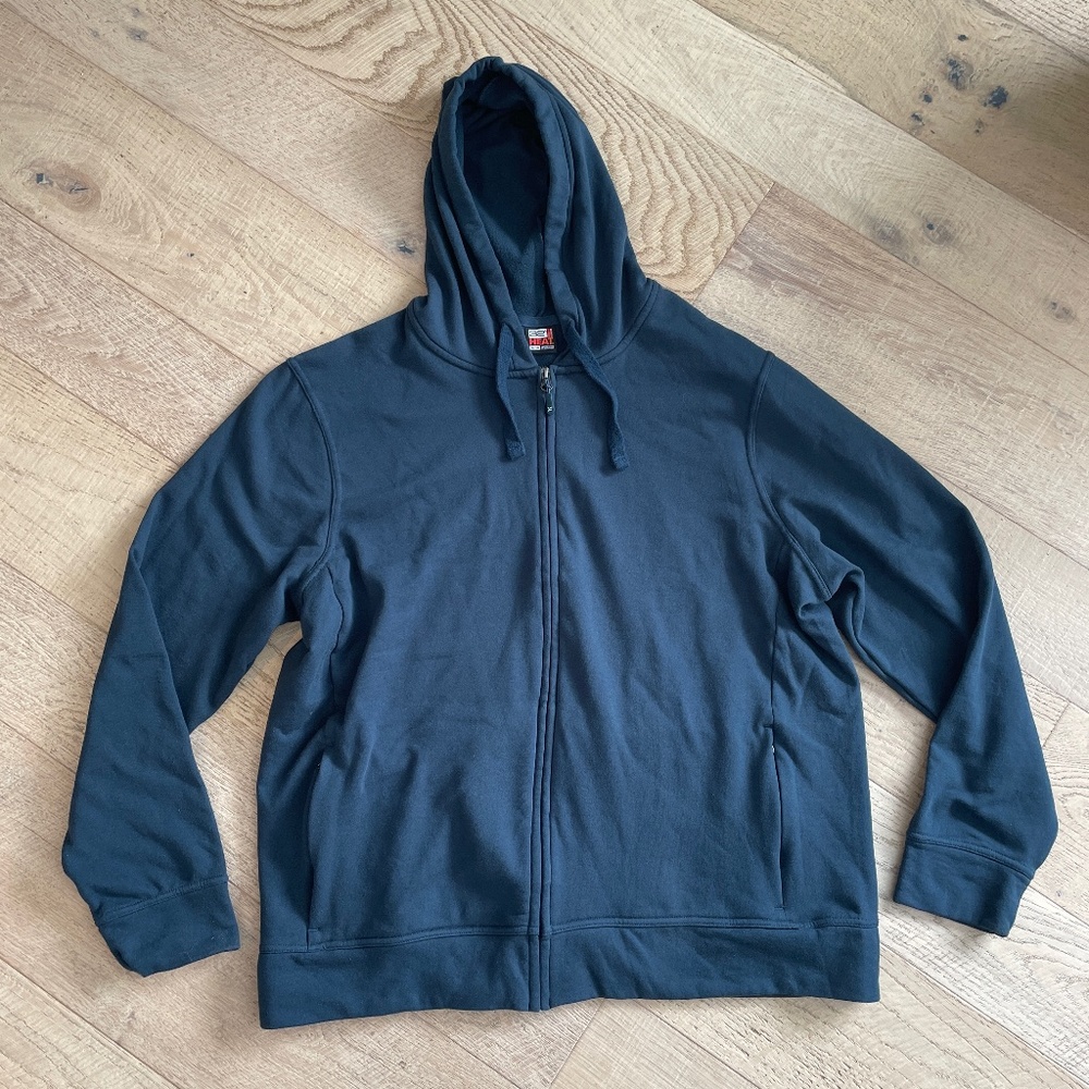 32 Degrees Heat Full Zip Hooded Sweatshirt Mens Blue Size XL Heat Cotton Stretch